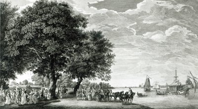 View of the North side of the Virginia river near Manour Lodge by Paul Sandby